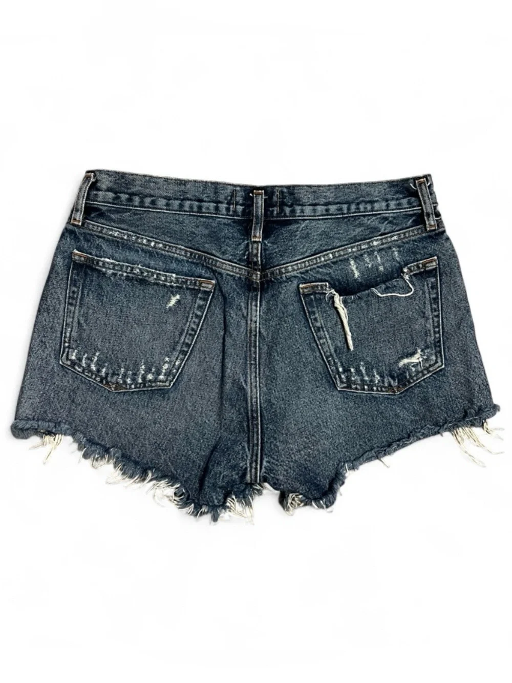 Agolde Dark Blue Distressed Denim Shorts-Parker size 28